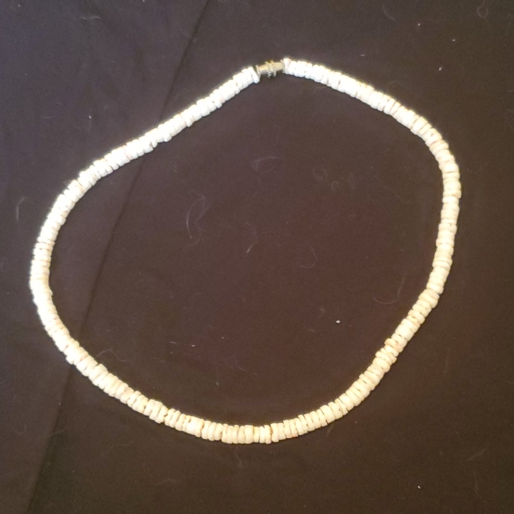 Pink and white shell necklace